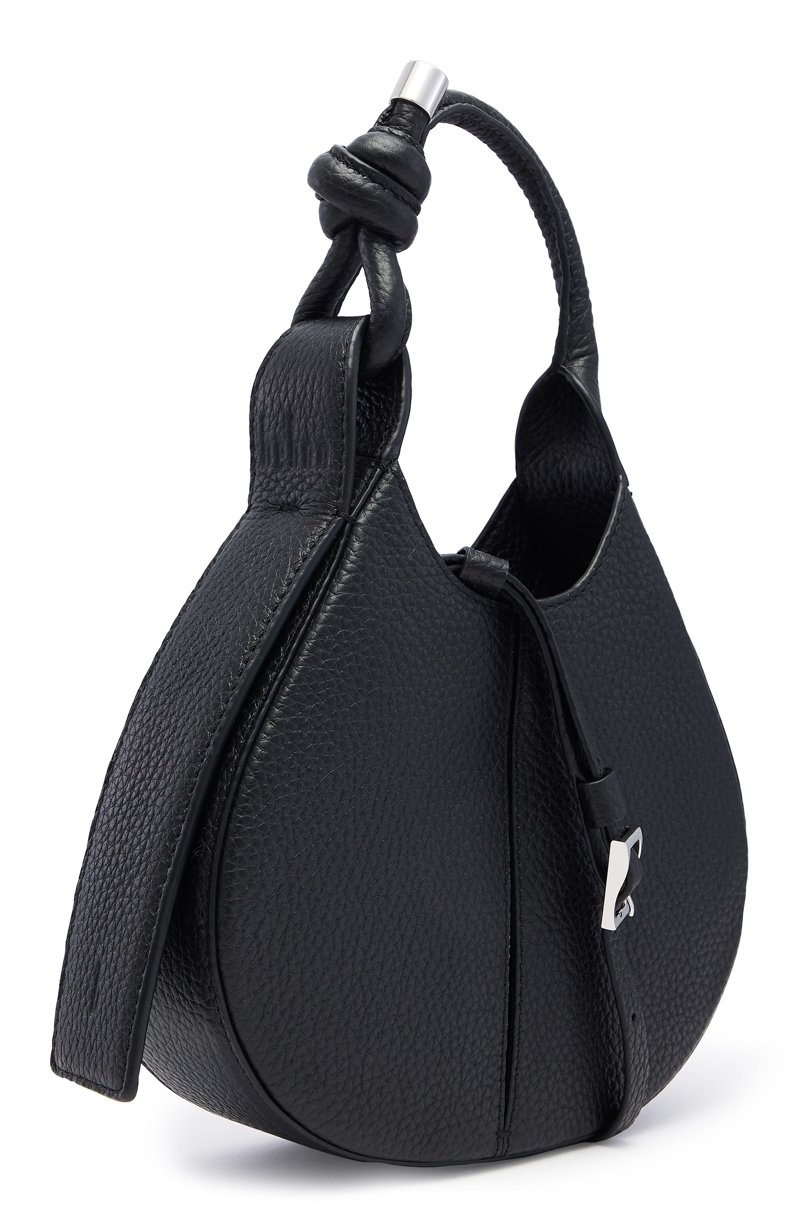 behno Mini Ina Inverted Pleat Crossbody Bag, Alternate, color, Black