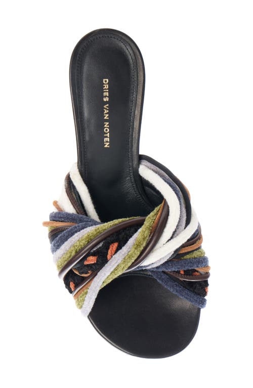 Dries Van Noten Dented Wedge Slide Sandal In Multi