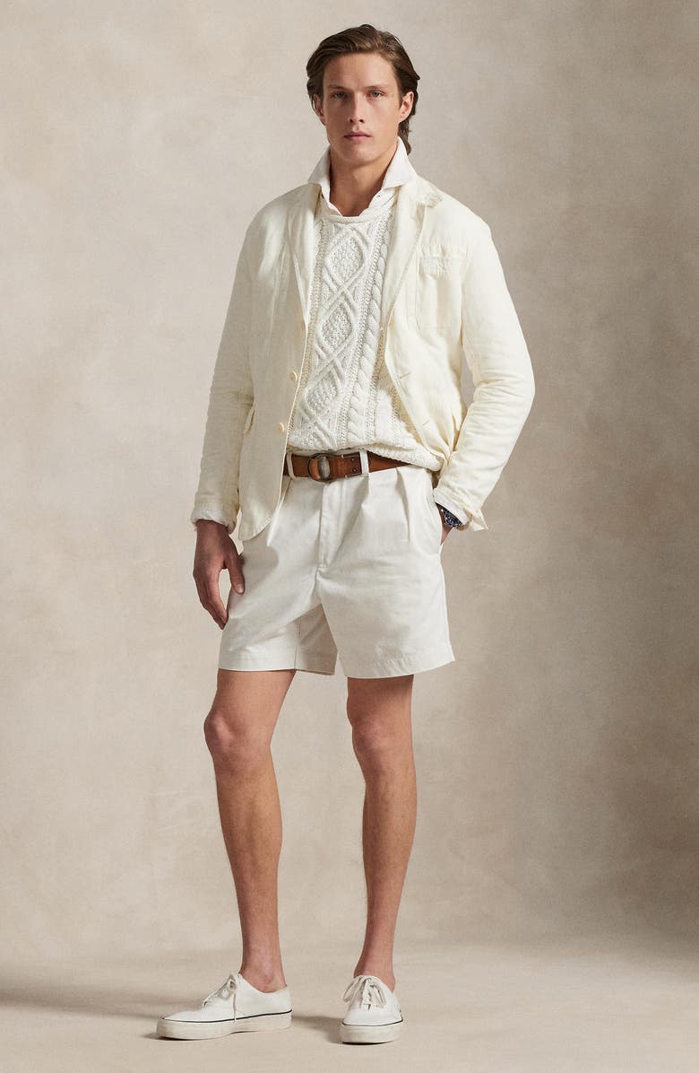 Polo Ralph Lauren Cormac Relaxed Fit Pleated Chino Shorts, Alternate, color, Deckwash White