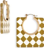 Tasha Square Resin Checked Earrings