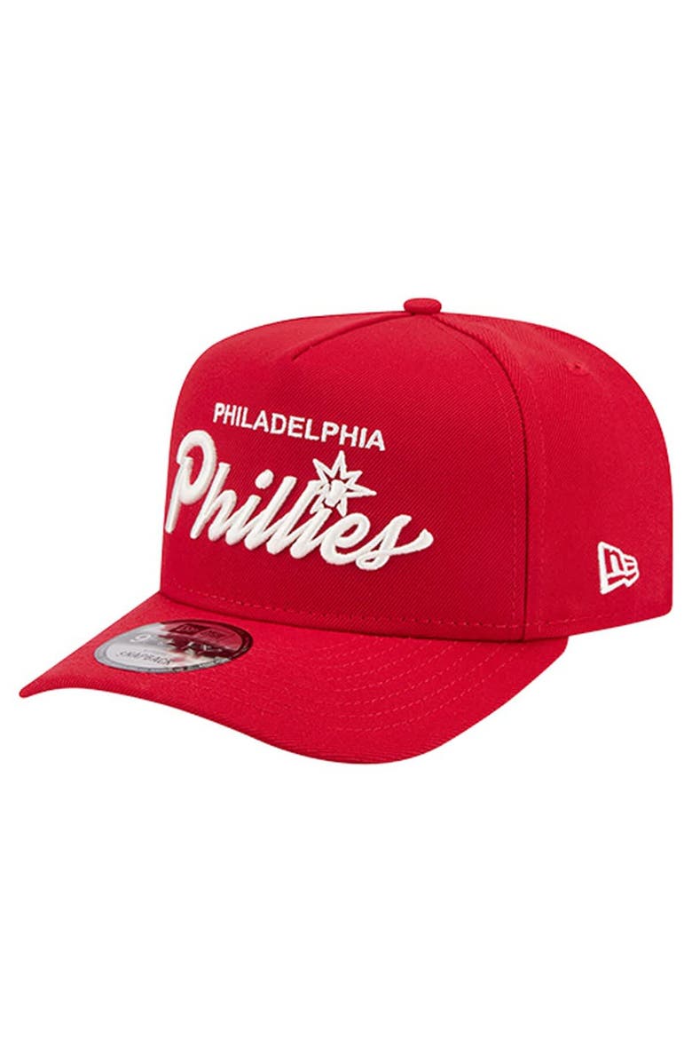 New Era Men's New Era  Red Philadelphia Phillies Local Play A-Frame 9FIFTY Snapback Hat, Alternate, color, 