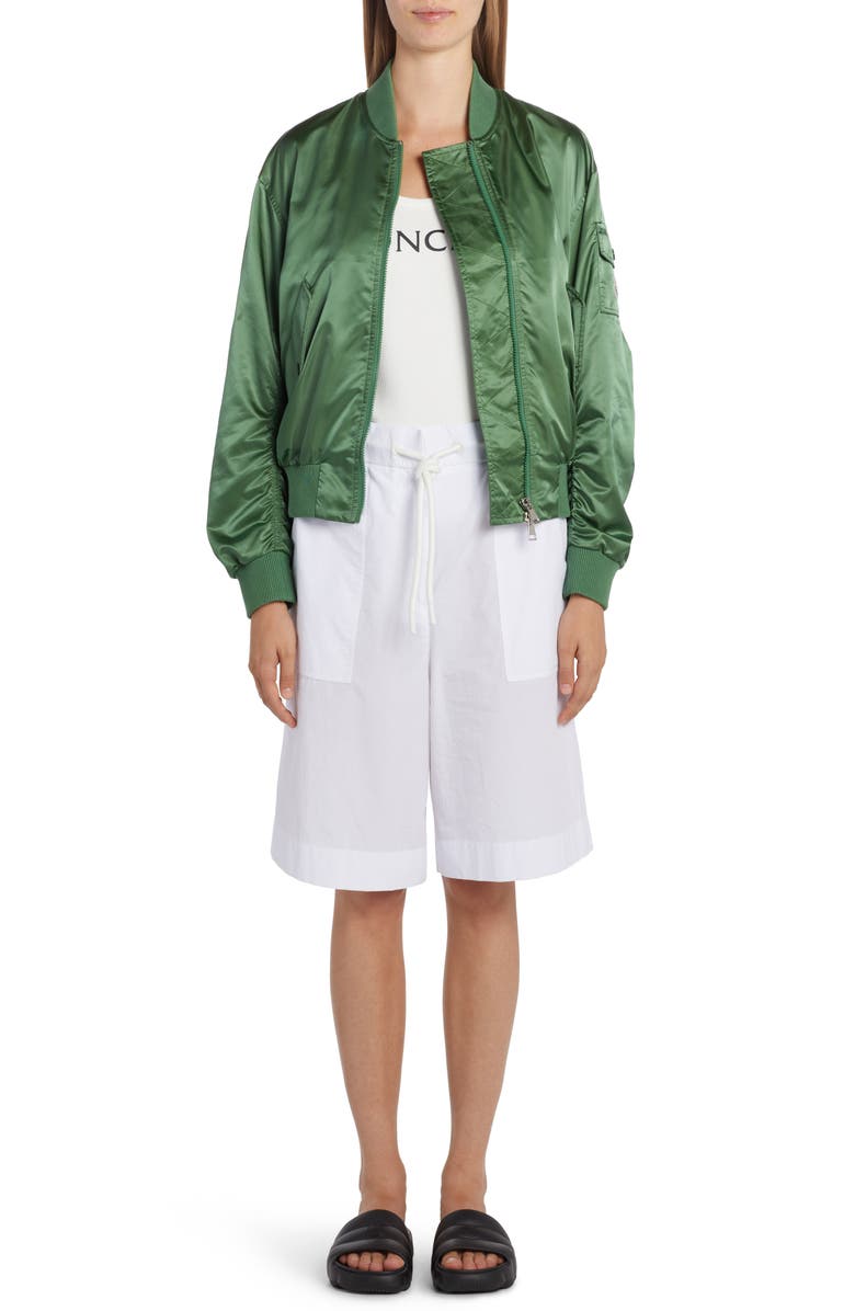 Moncler Cotton Jersey Drawstring Waist Top, Alternate, color, 