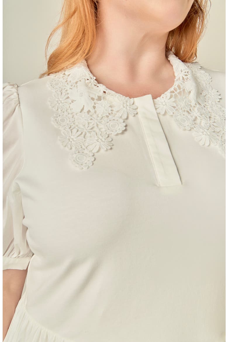 Mixed Media Midi Dress, Alternate, color, WHITE