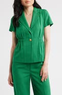 Tahari ASL Short Sleeve One-Button Jacket