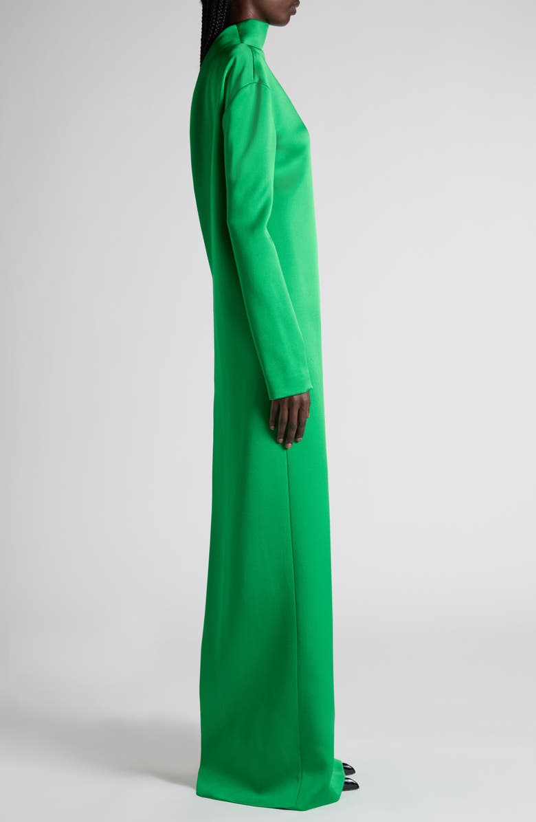 TOM FORD Long Sleeve Shiny Crepe Column Gown, Alternate, color, Bright Green