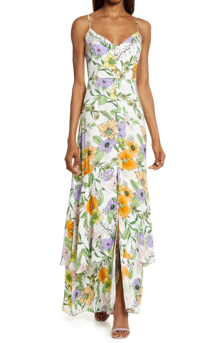 AFRM Nella Print Sleeveless Maxi Dress, Main, color, 