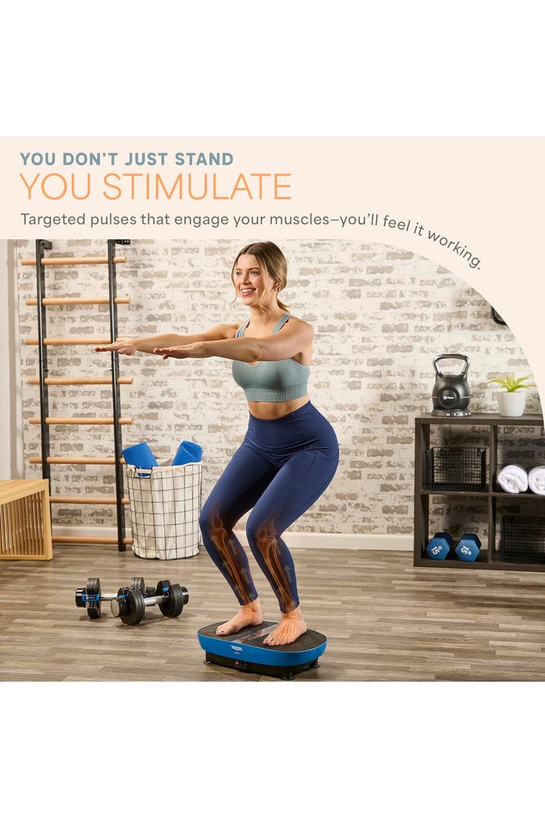 VibraPulse Vibration Plate Exercise Machine with EMS Pad for Lymphatic Drainage & Toning, Alternate, color, with EMS Pad