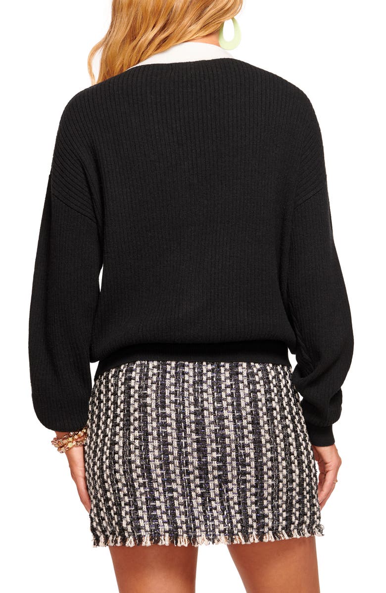 Ramy Brook Nina Contrast Rib Cardigan, Alternate, color,