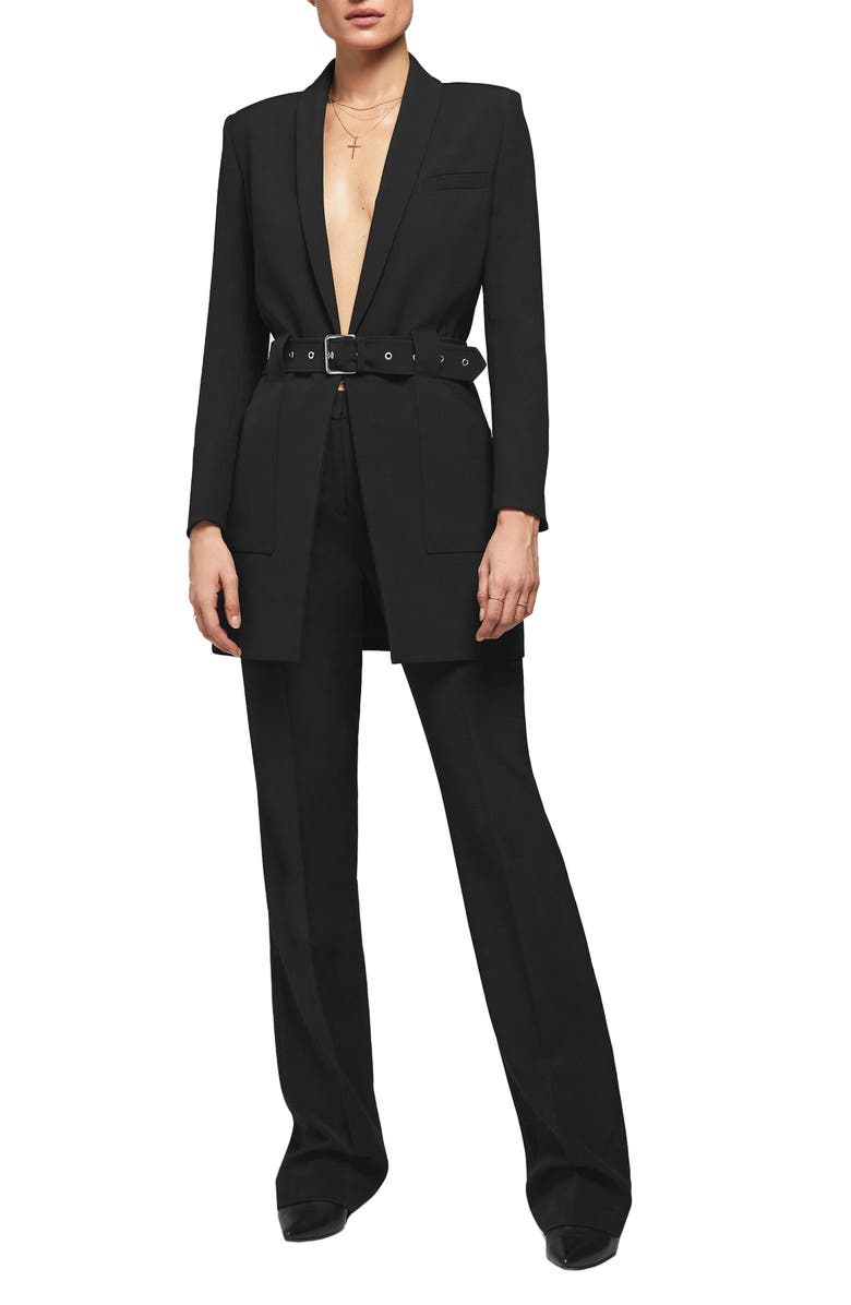 ANINE BING Belted Blazer, Alternate, color, Black