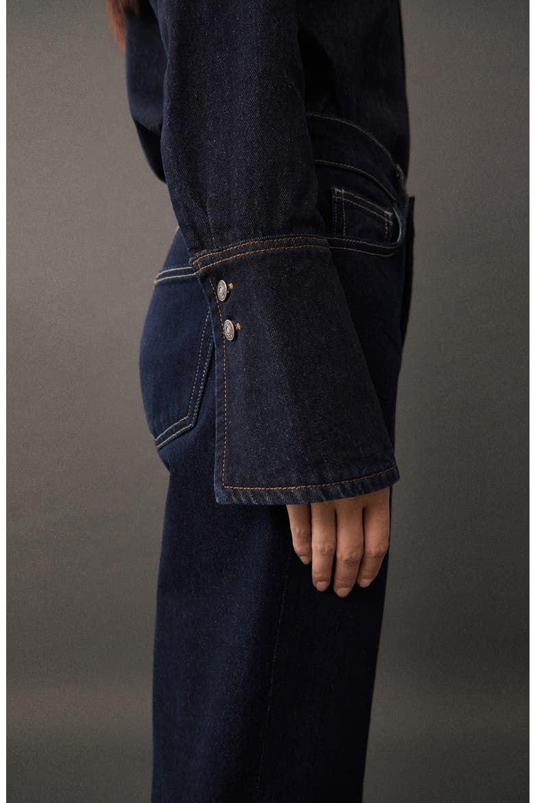 Western Denim Button-Up Shirt, Alternate, color, OPEN BLUE