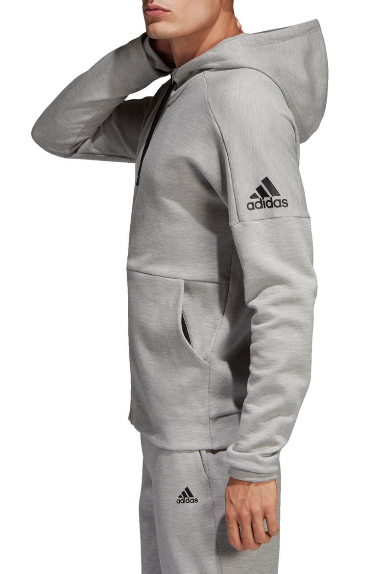 ID Stadium Zip Hoodie, Alternate, color, SOLID GREY/ RAW WHITE