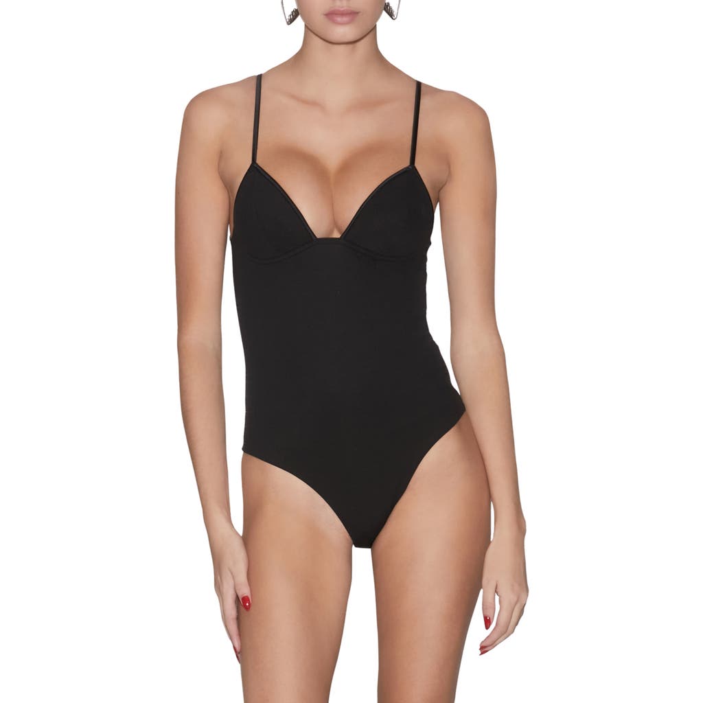Fleur Du Mal Cupped Non-wire Bodysuit In Black