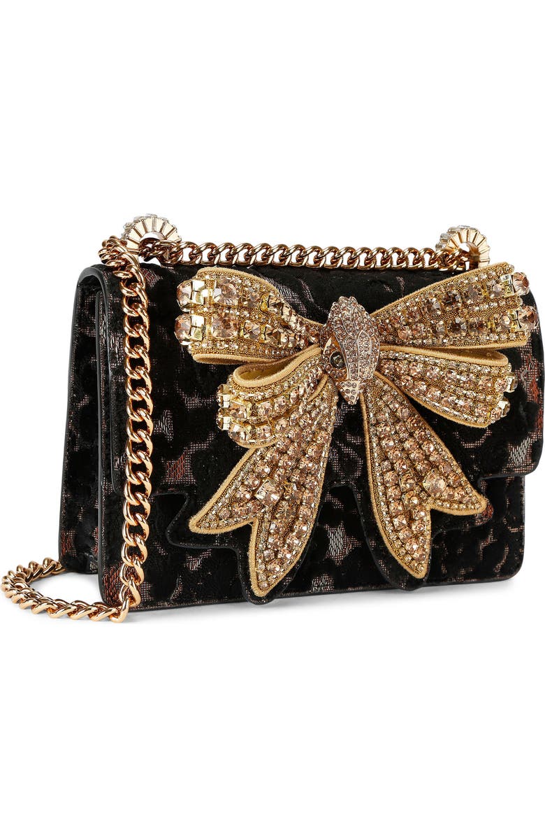 Kurt Geiger London Small Shoreditch Crystal Bow Crossbody Bag, Alternate, color, Charcoal