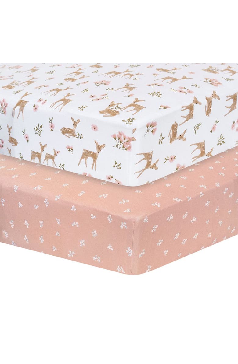 Living Textiles Cotton Jersey Fitted Sheet, Alternate, color, Sophia Garden