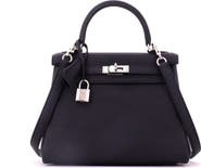 81034712 Kelly Handbag Black Togo with Palladium Hardware 25