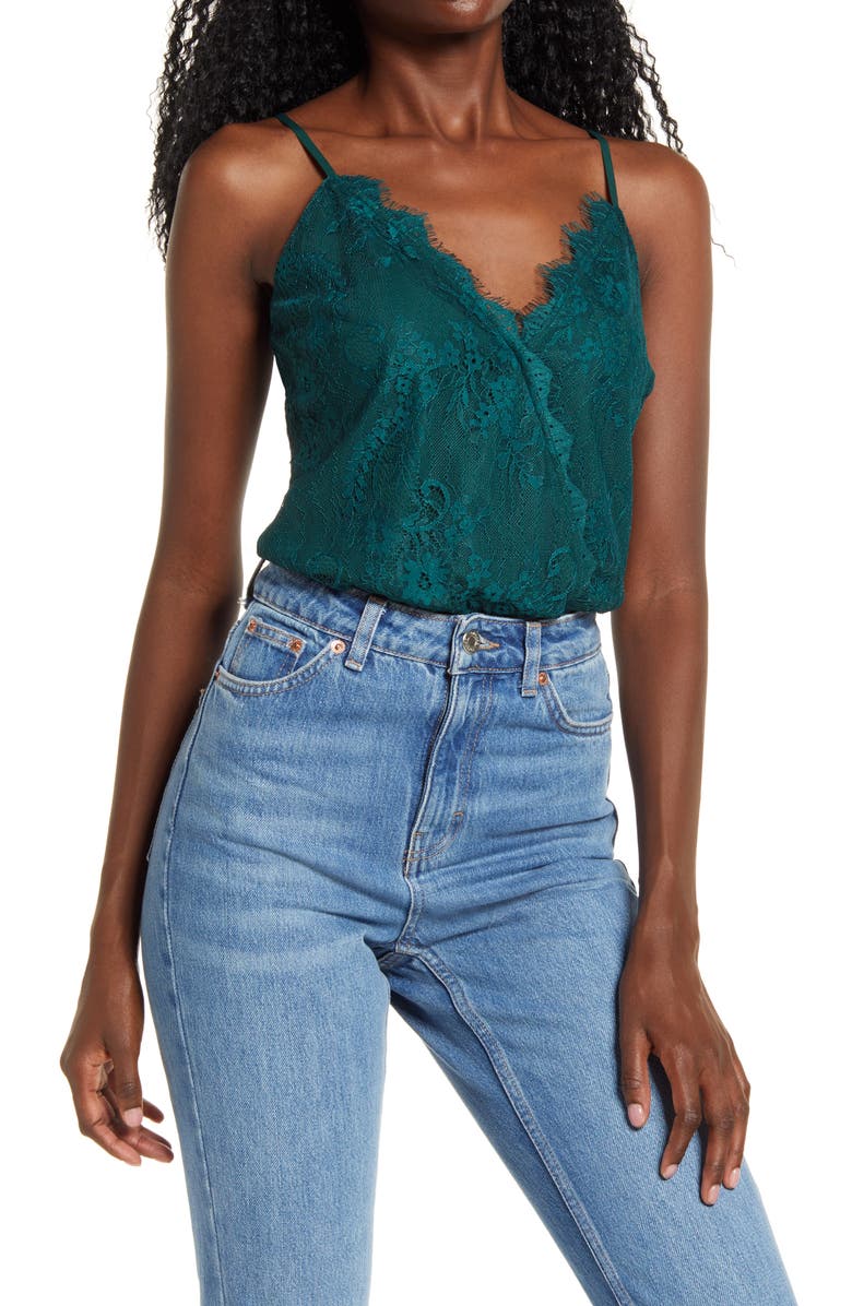 WAYF x BFF Natalie Lace Camisole Bodysuit, Main, color,
