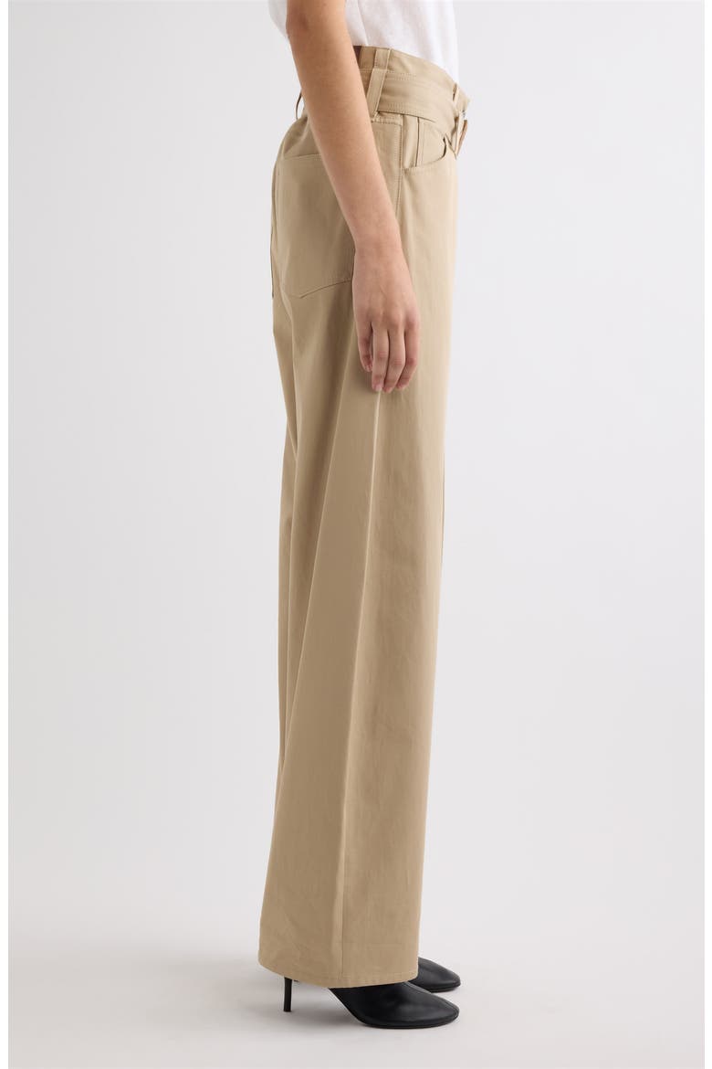 Page Belted Cotton Gabardine Pants, Alternate, color, PALE BEIGE