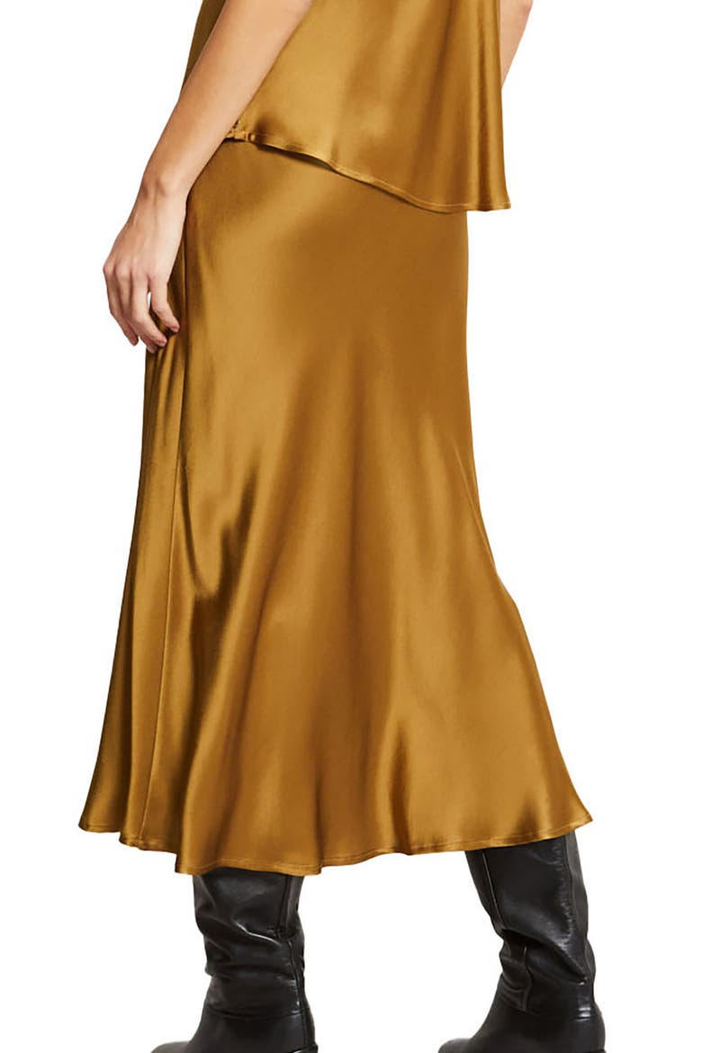 Viscose Fluid Long Skirt, Alternate, color, Camel