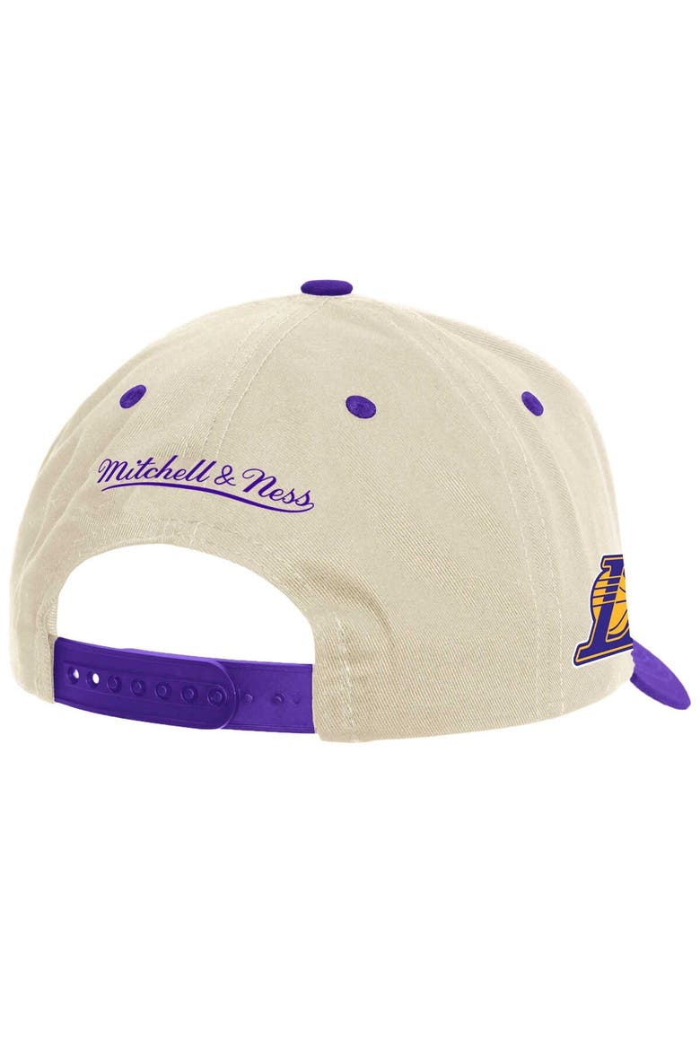 Men's Mitchell & Ness Cream Los Angeles Lakers Game On Two-Tone Pro Crown Adjustable Hat, Alternate, color, Cream