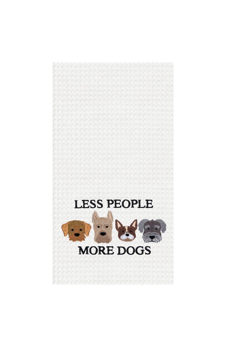 C&F Home Less People More Dogs Kitchen and Bathroom Embroidered Hand Towel, Main, color, Brown