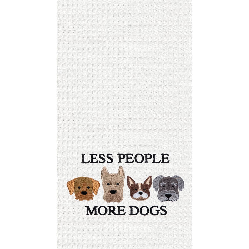 C & F Home C&f Home Less People More Dogs Kitchen And Bathroom Embroidered Hand Towel In Multi