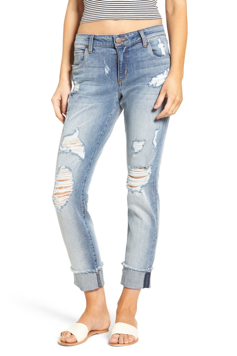 Fray Hem Taylor Tomboy Jeans, Main, color, TORO CANYON