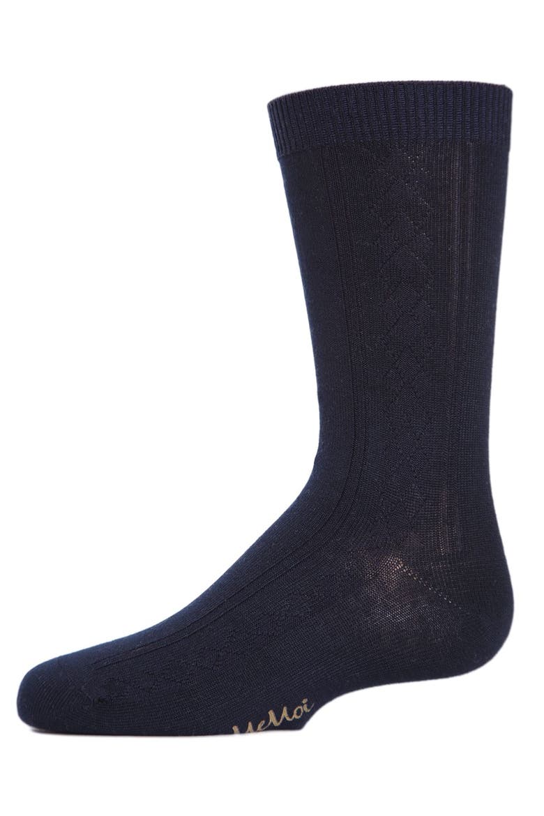 Argyle All Over Crew Socks, Main, color, Navy