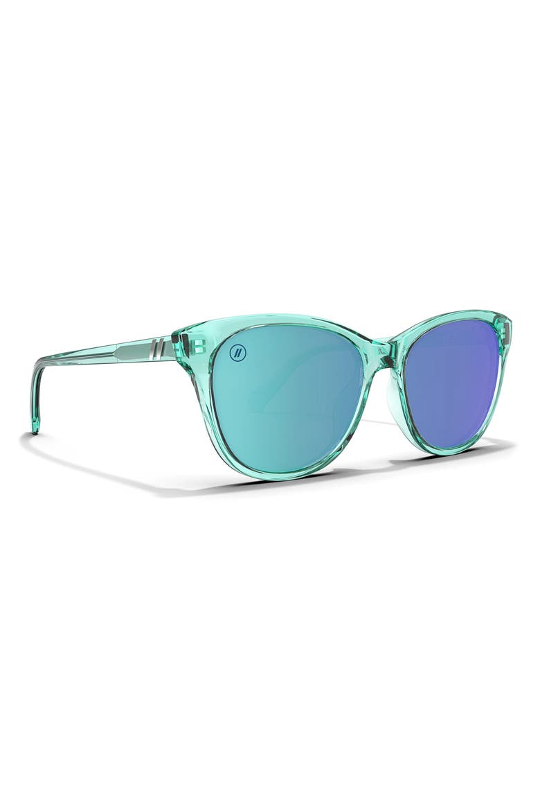Palmy 54mm Polarized Round Sunglasses, Alternate, color, CRYSTAL AQUA