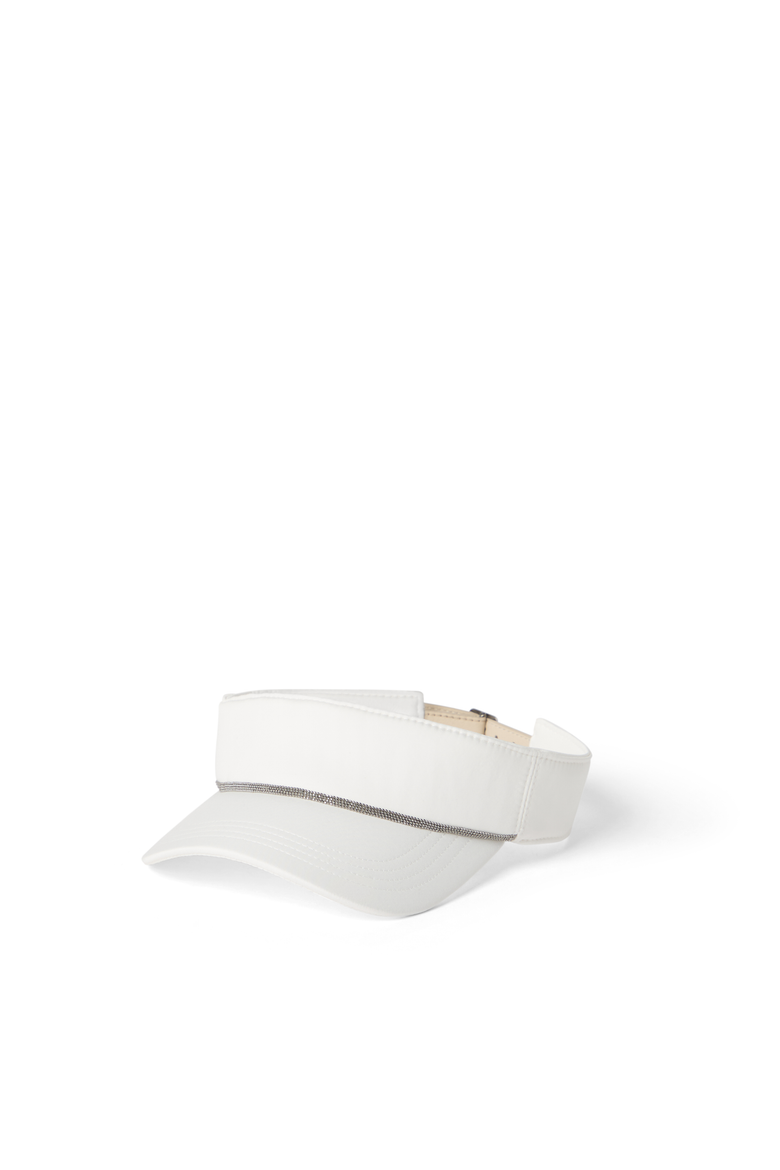 Nylon visor with shiny band, Main, color, White