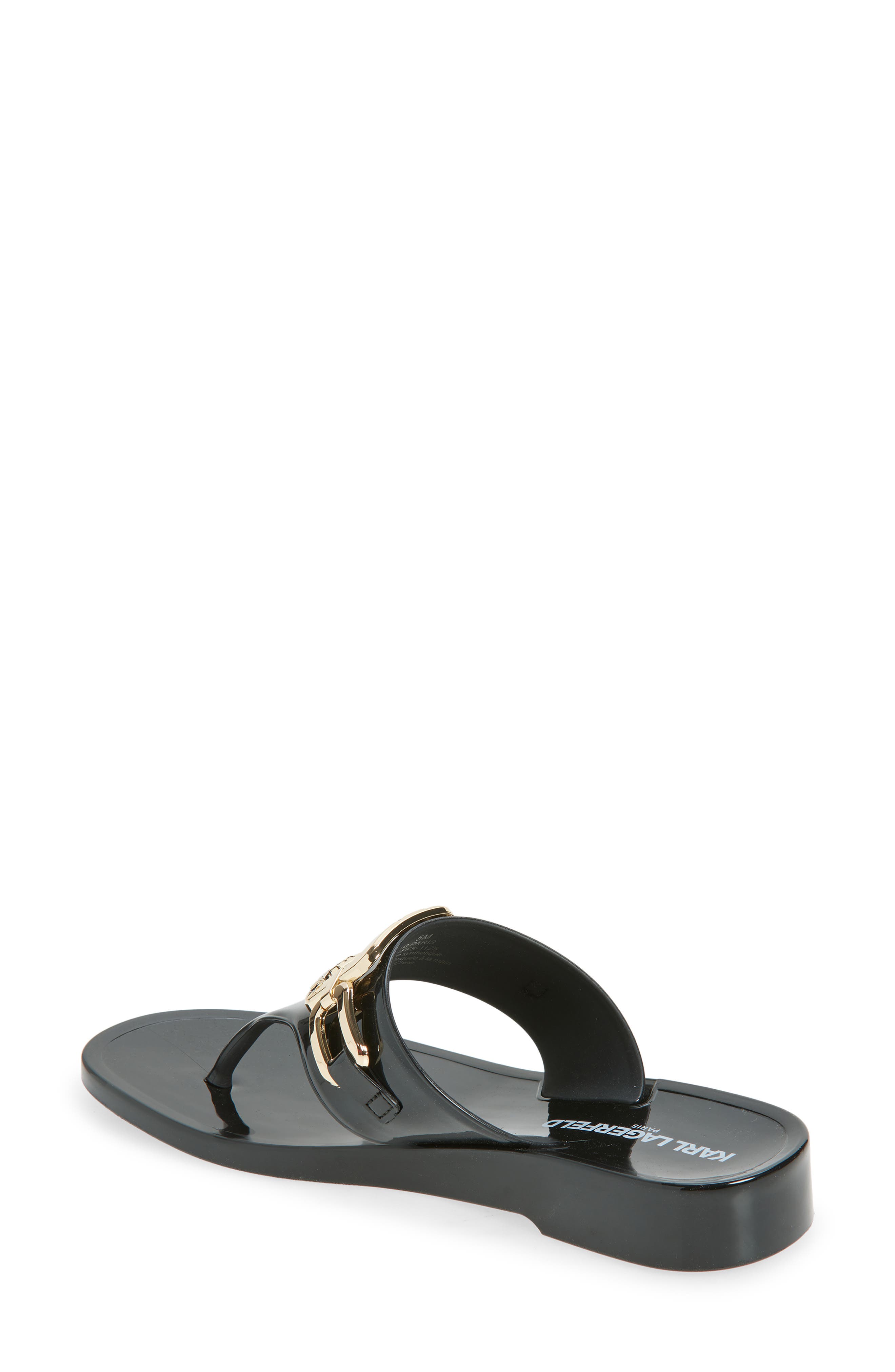 KARL LAGERFELD PARIS Vardice Flat Sandal, Alternate, color, Black