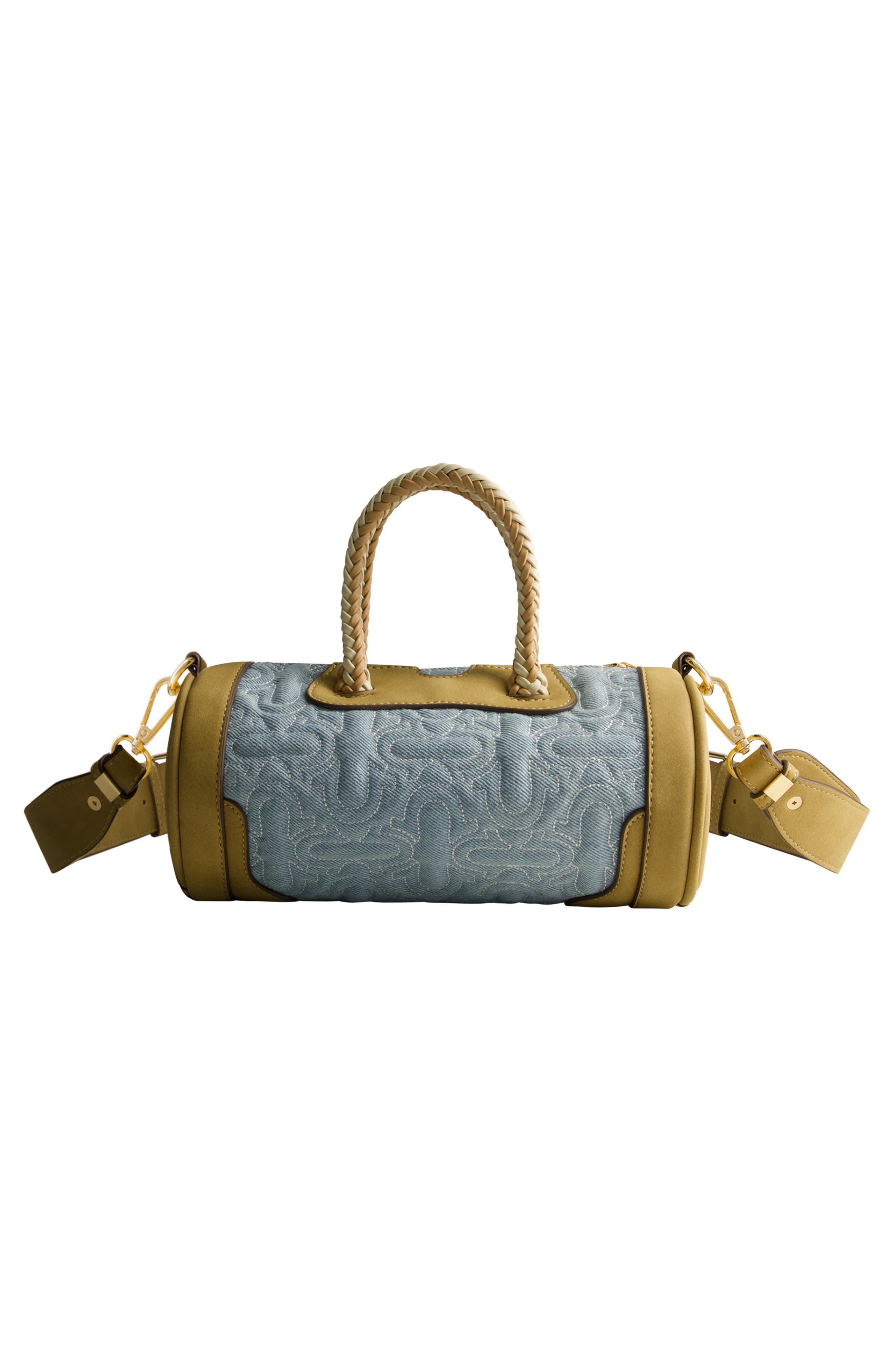 Quilted Horseshoe Mini Duffel Crossbody Bag, Alternate, color, DENIM