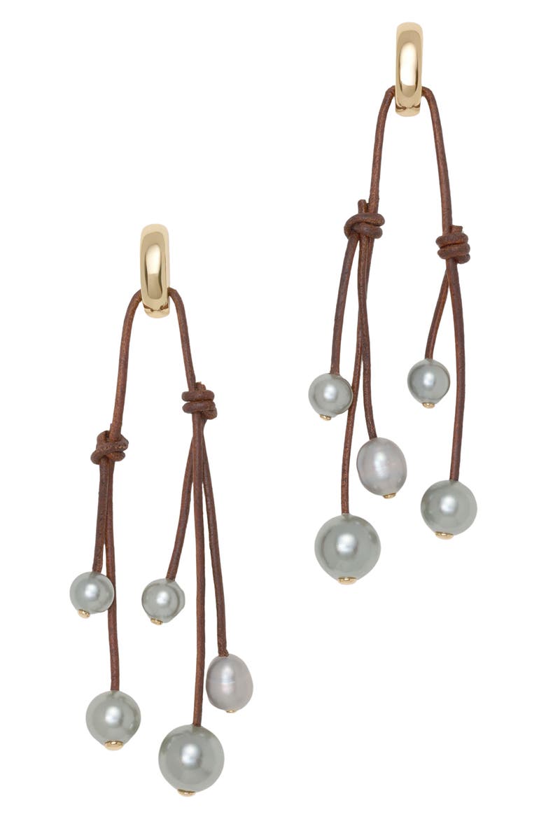Riya Drop Earrings, Main, color, PEARL