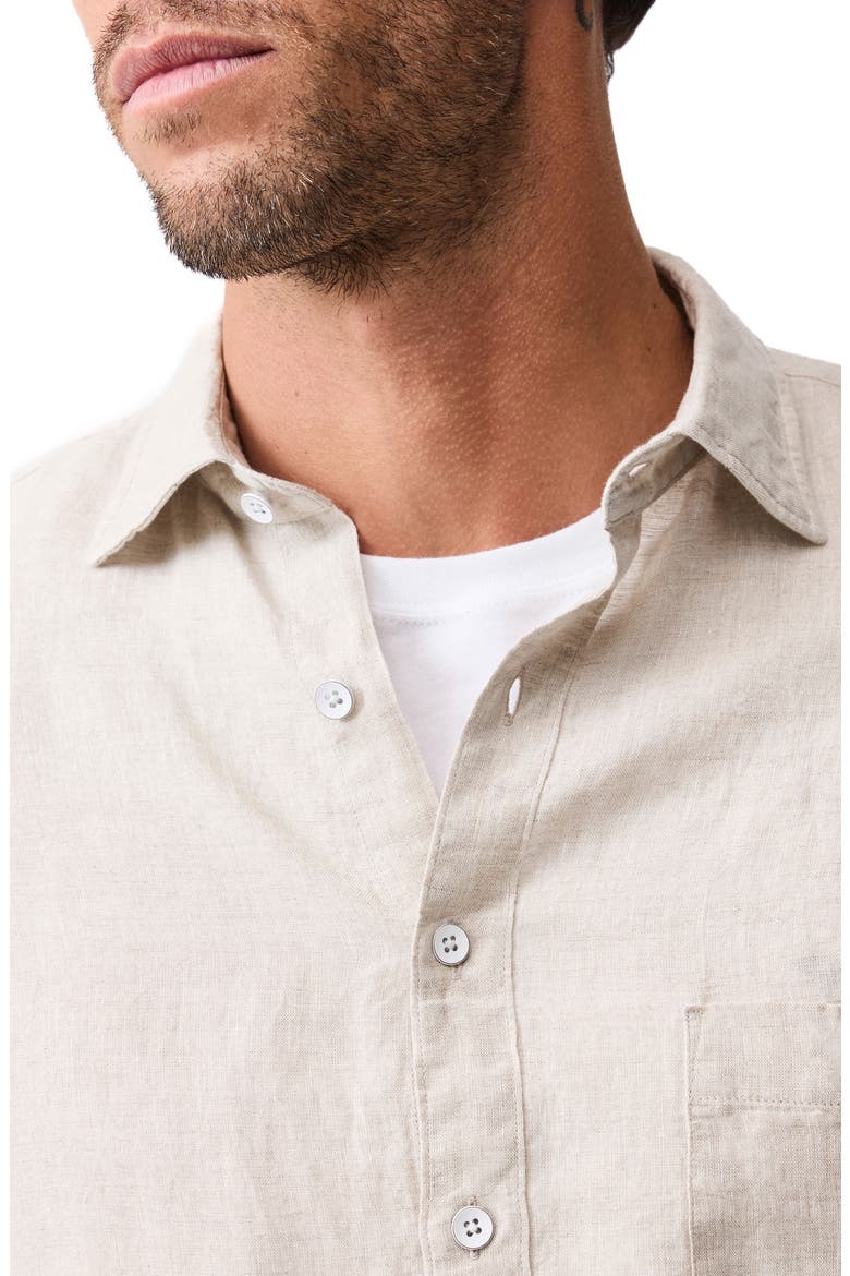 Coromandel Button-Up Linen Shirt, Alternate, color, OATMEAL