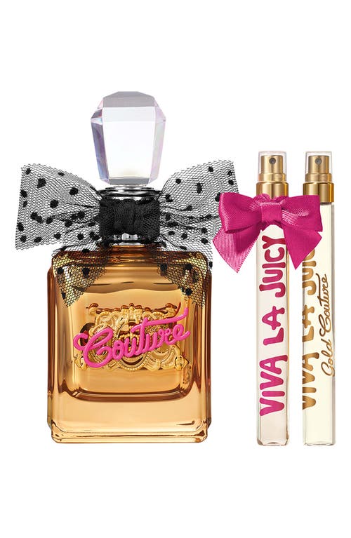 Juicy Couture Viva La Juicy Gold Couture Eau De Parfum 3 Piece Fragrance Gift Set $190 Value In Transparent