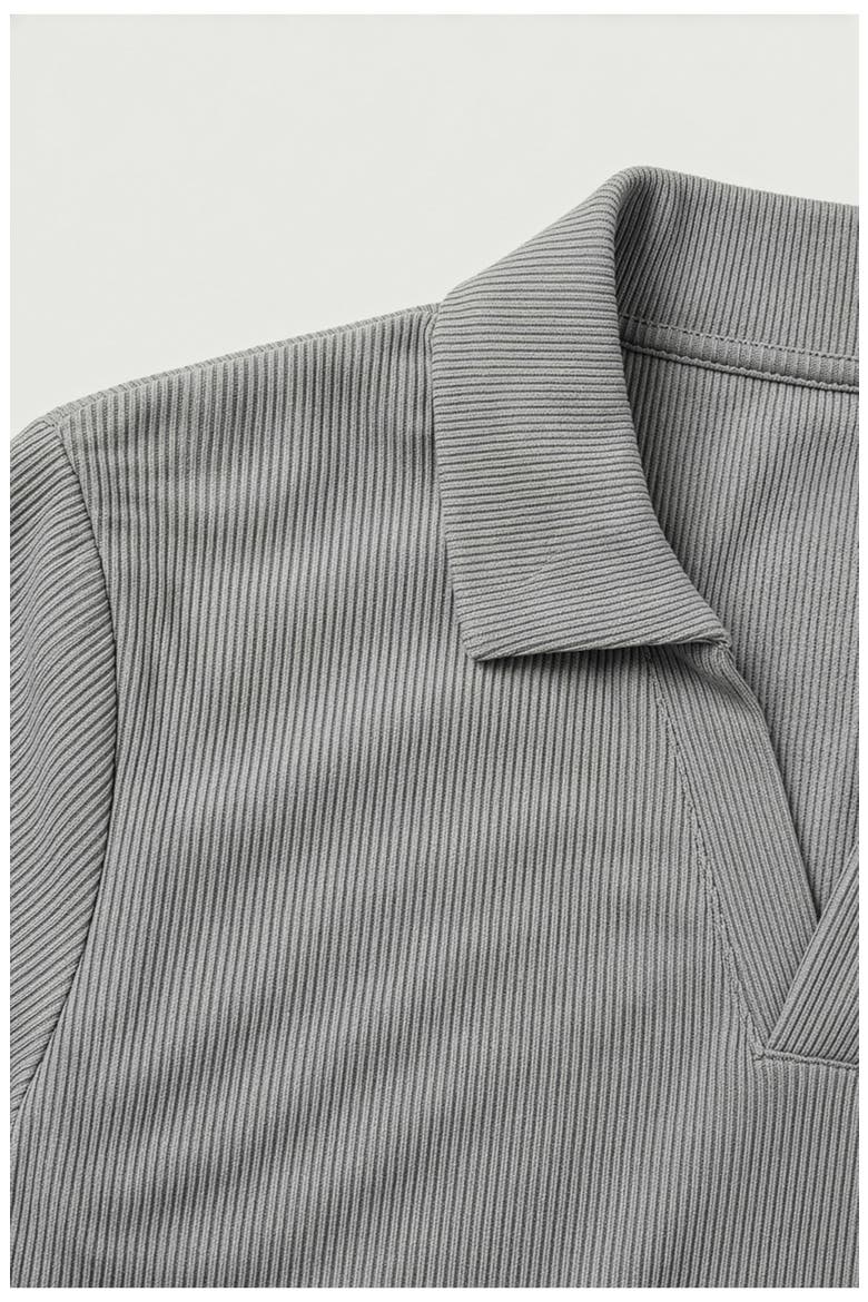 Ribbed Jonny Collar Polo, Alternate, color, LIGHT GREY