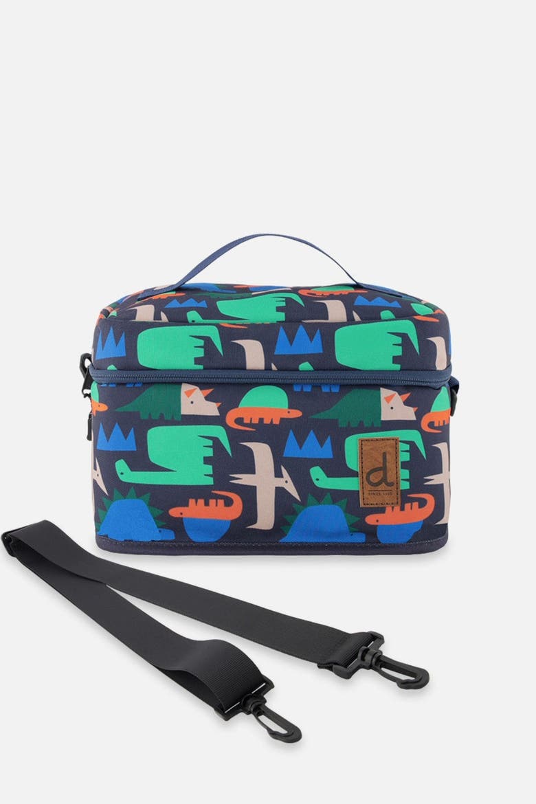 Dinosaur Fun Durable Everyday Lunch Box, Main, color, Navy Dinosaur Print