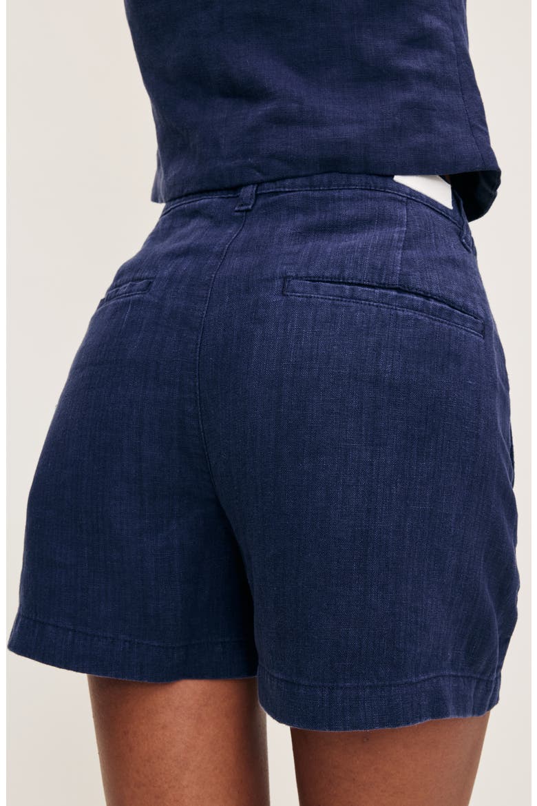 Taylor Linen Shorts, Alternate, color, BRIGHT NAVY LINEN