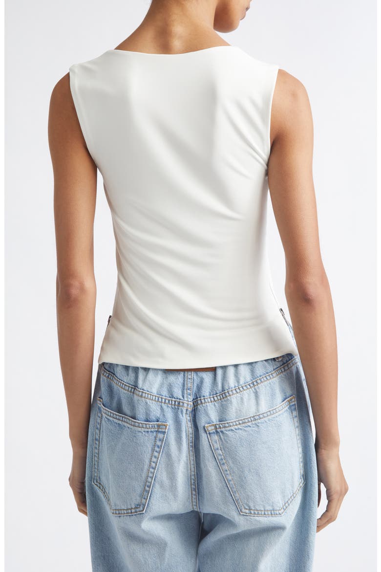 Cowl Neck Tank with Side Zips, Alternate, color, STAR WHITE