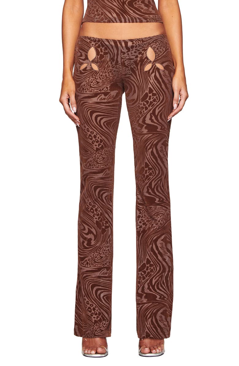 I.AM.GIA Amina Cutout Low Rise Flare Pants, Main, color,