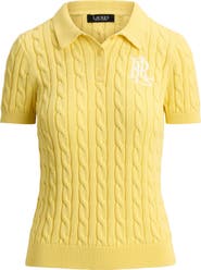 Lauren Ralph Lauren Natrissa Cable Stitch Cotton Polo Sweater