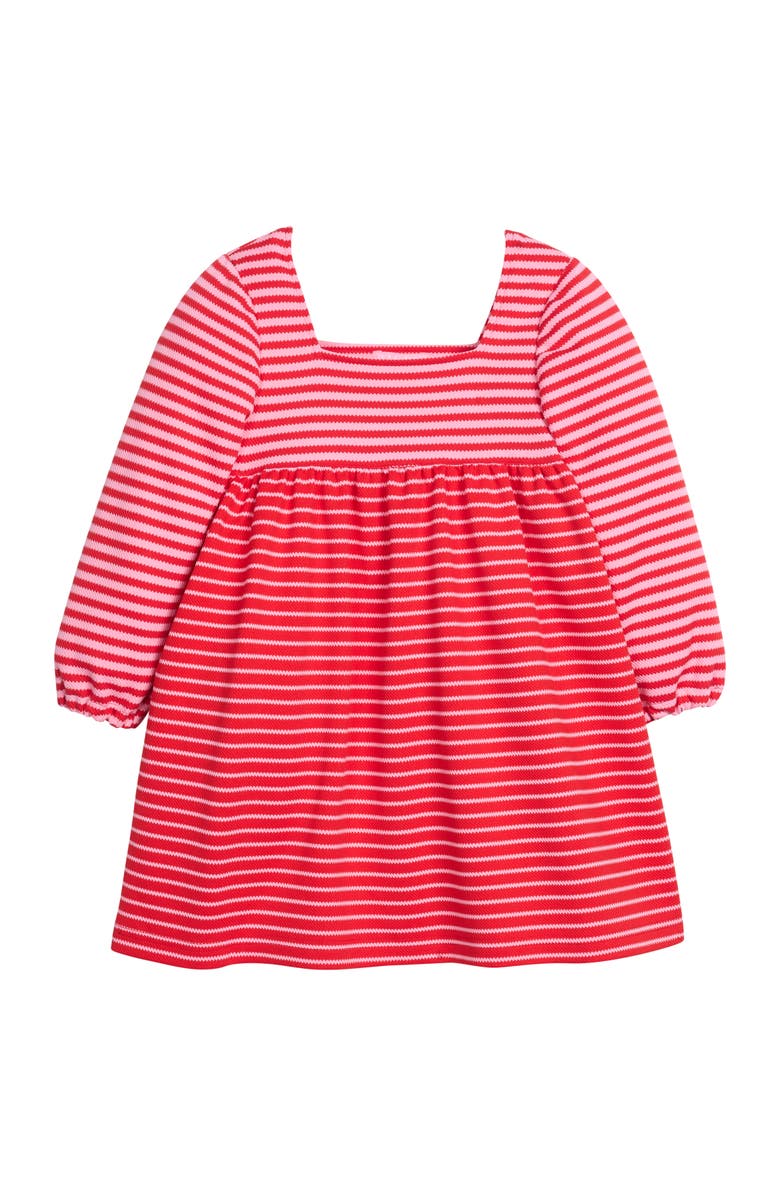 BISBY Kids' Pique Stripe Cora Dress, Main, color, Red & Pink Pique Stripe