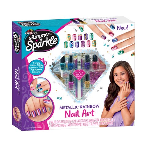 Shimmer N Sparkle Metallic Rainbow Nail Art Design Kit