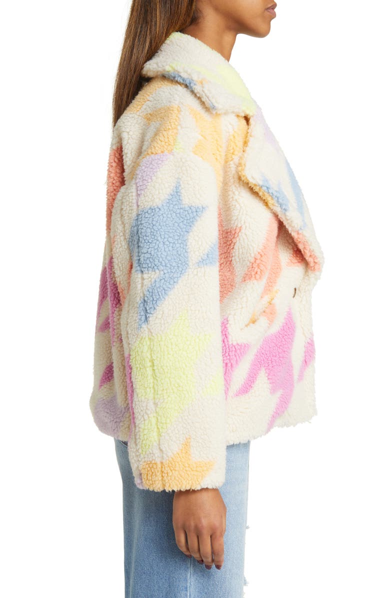 BLANKNYC Houndstooth Faux Shearling Jacket, Alternate, color, 