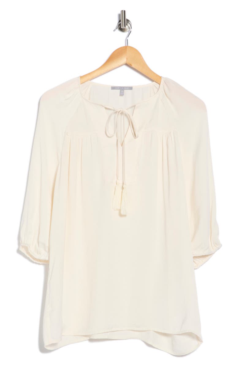 Tart Fion Tie Neck Top, Alternate, color, Gardenia