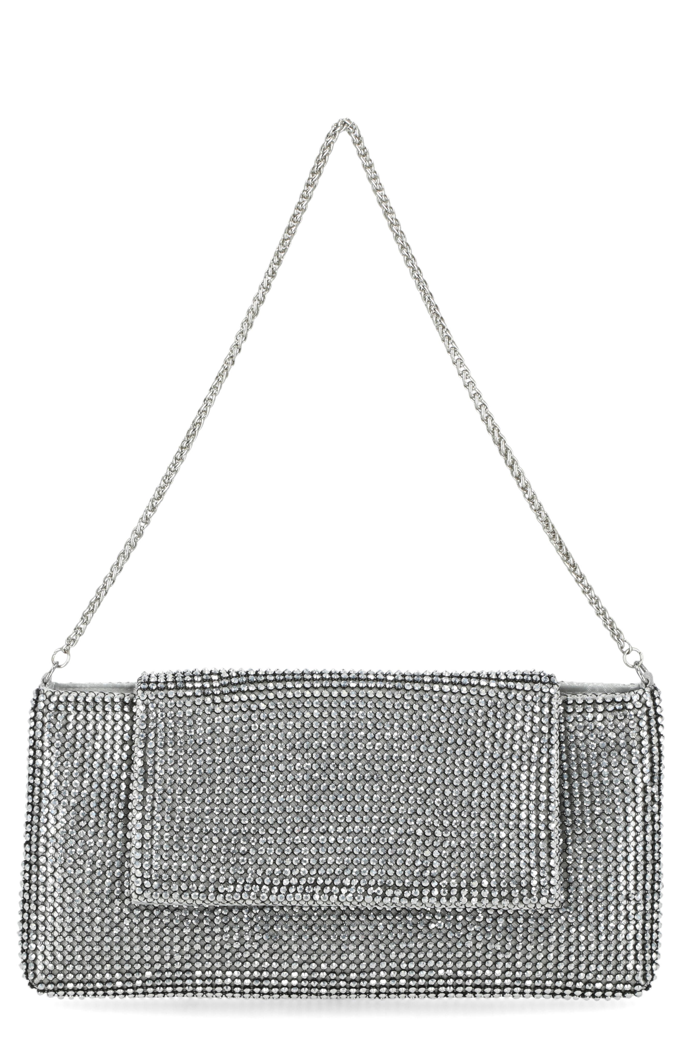Jessica McClintock Bonnie Slim Rhinestone Bag, Main, color, 