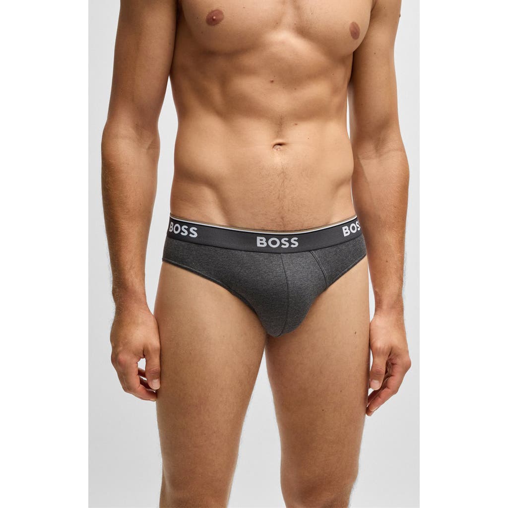 Hugo Boss Boss Assorted 3-pack Power Stretch Cotton Briefs In Black