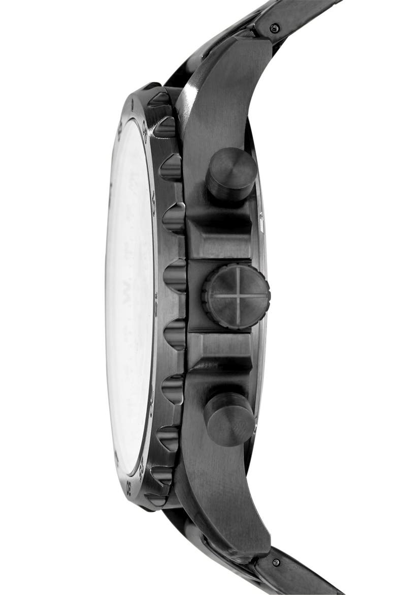 'Nate' Chronograph Bracelet Watch, 50mm, Alternate, color, GUNMETAL/ GUNMETAL