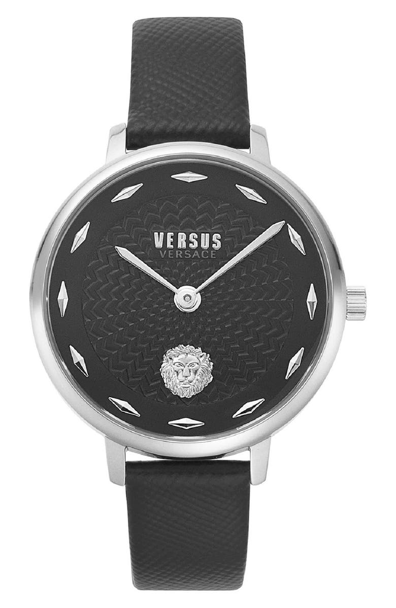 VERSUS Versace La Villette Leather Strap Watch, 36mm, Main, color, 