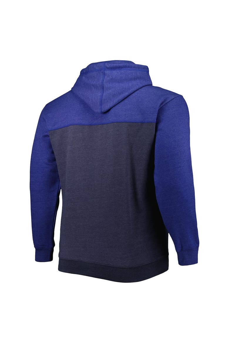 Men's Fanatics Branded Navy/Royal Dallas Mavericks Big & Tall Down and Distance Full-Zip Hoodie, Alternate, color, Navy