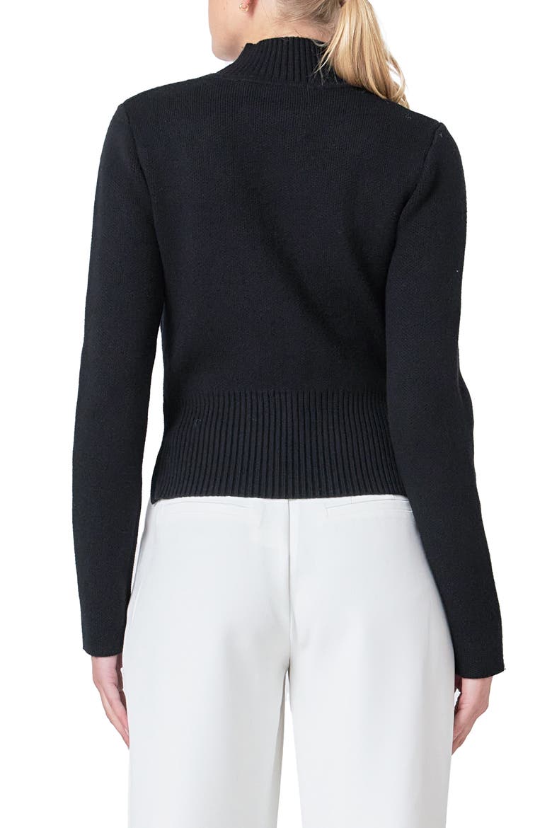 Zip Detail Sweater, Alternate, color, BLACK